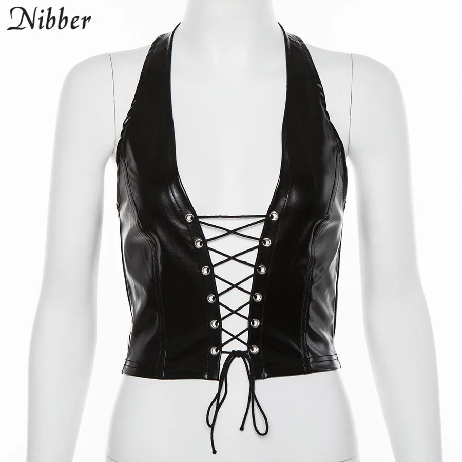 Sexy Leder Crop Top