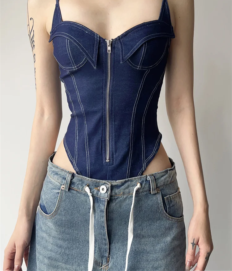 Sexy Denim-Bodysuit