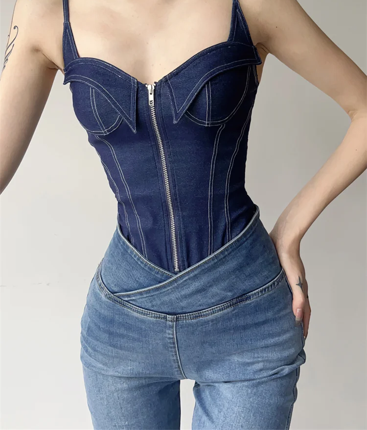 Sexy Denim-Bodysuit