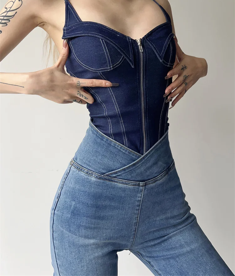 Sexy Denim-Bodysuit